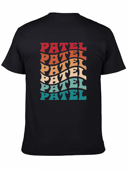 Camiseta Negra Patel Estilo Retro Ondulado