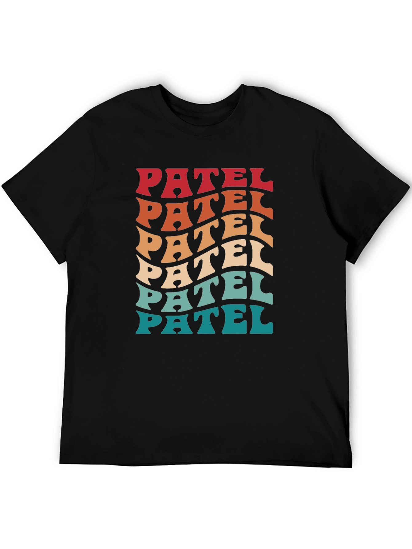 Camiseta Negra Patel Estilo Retro Ondulado