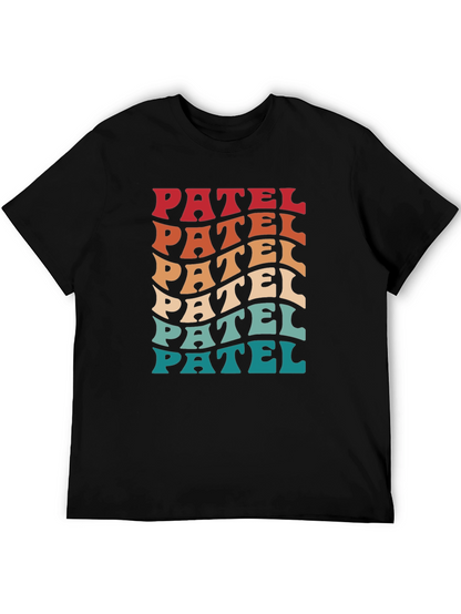 Camiseta Negra Patel Estilo Retro Ondulado
