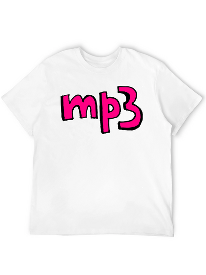 Camiseta Negra con Diseño mp3 Rosa