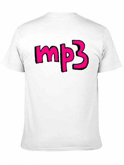 Camiseta Negra con Diseño mp3 Rosa