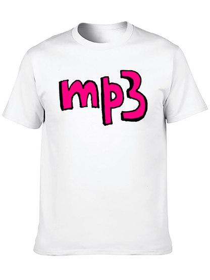 Camiseta Negra con Diseño mp3 Rosa