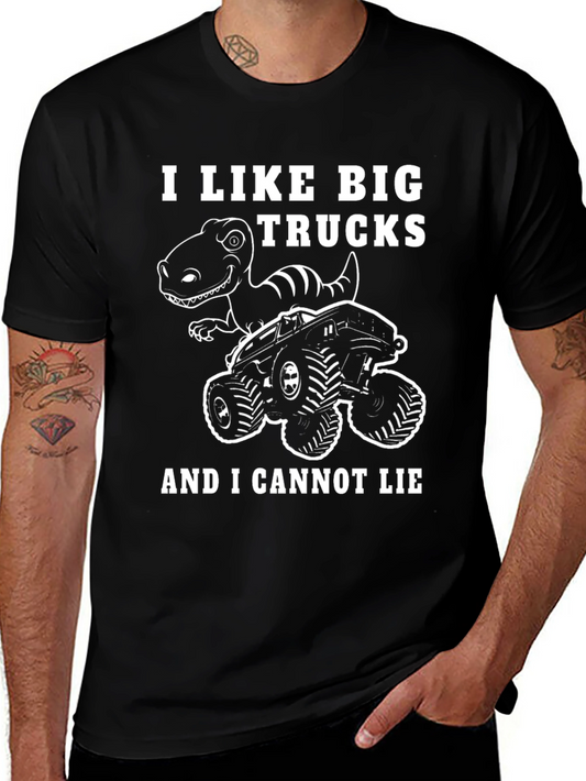 Camiseta Negra: Me Gustan Camiones Grandes y No Puedo Mentir