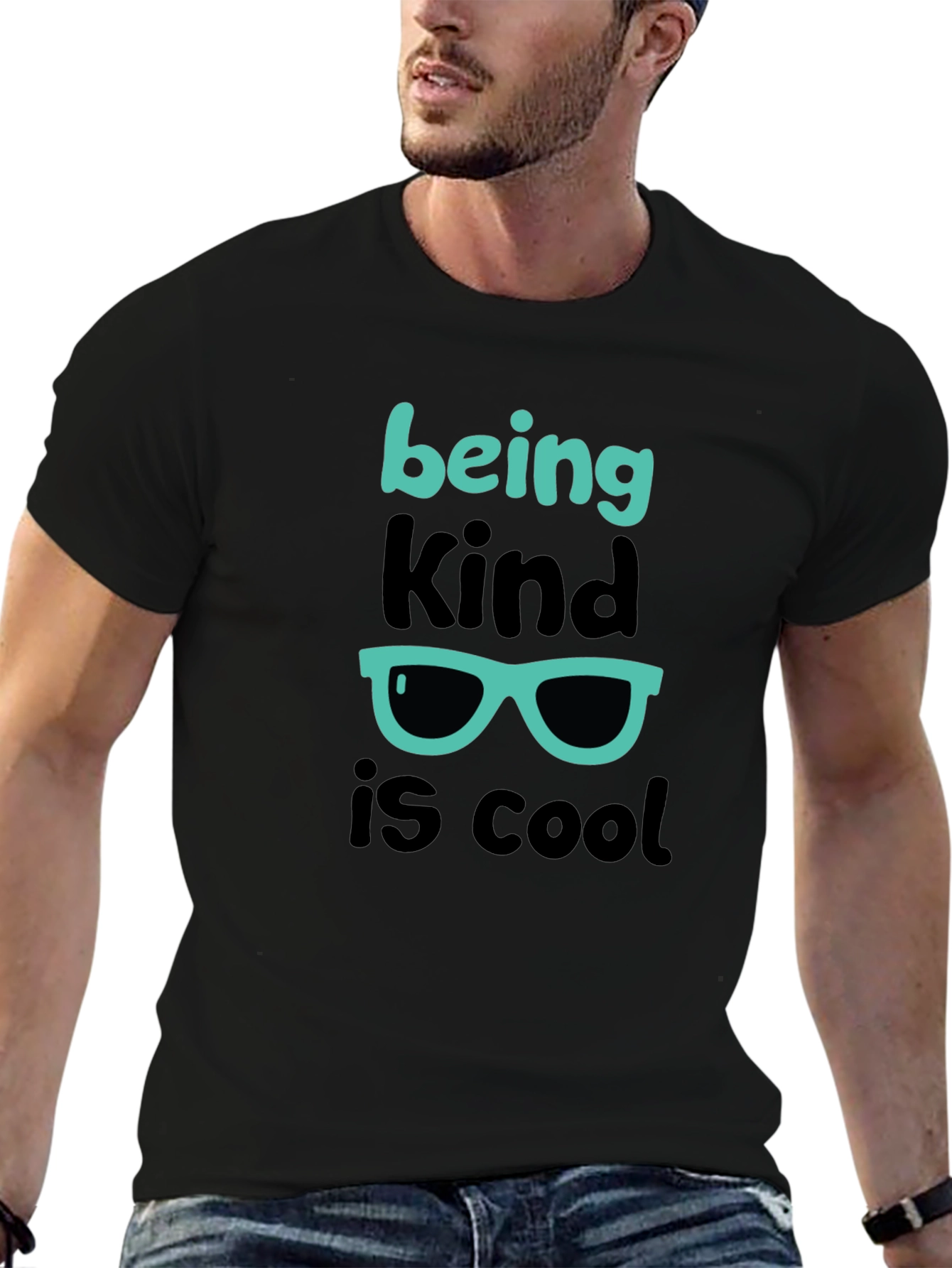 Camiseta Negra Ser amable es genial