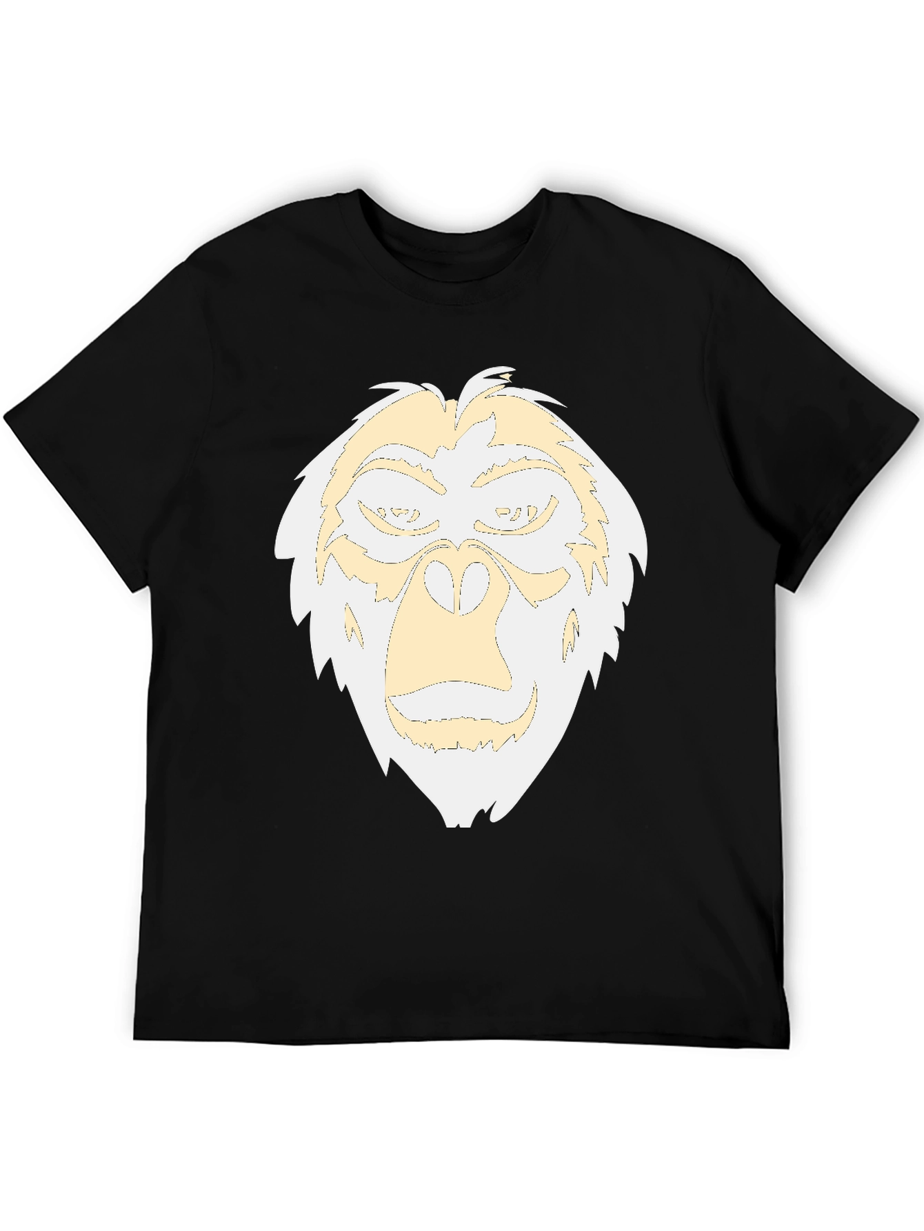 Camiseta Negra con Diseño de Gorila Abstracto