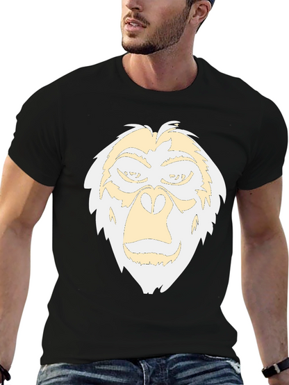 Camiseta Negra con Diseño de Gorila Abstracto