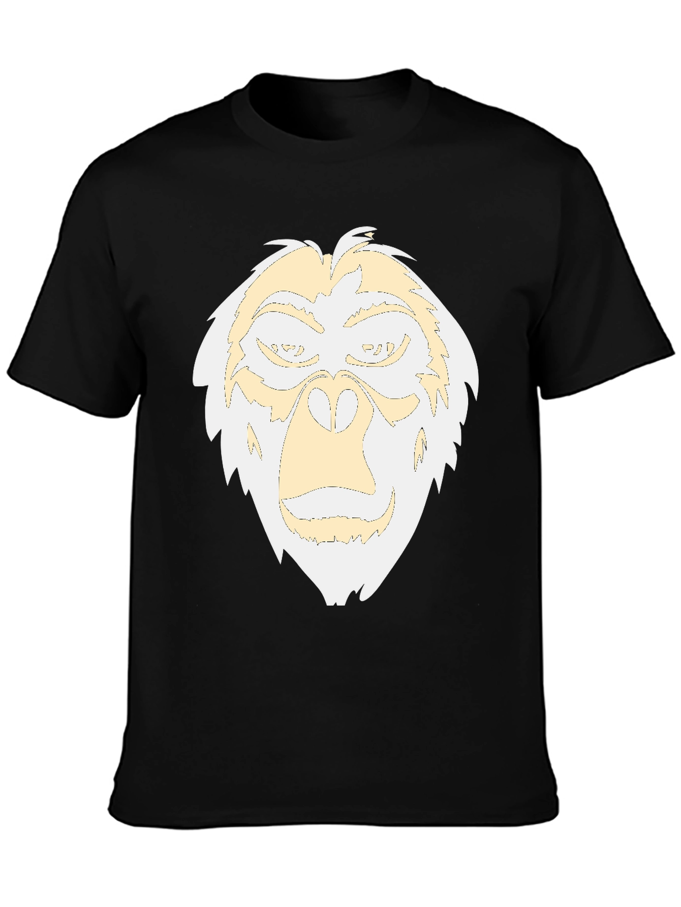 Camiseta Negra con Diseño de Gorila Abstracto