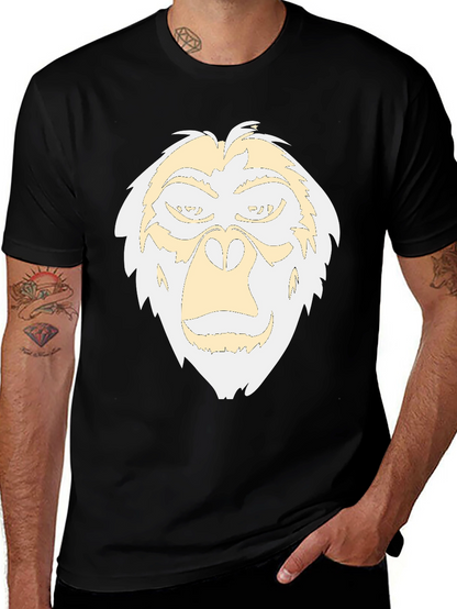 Camiseta Negra con Diseño de Gorila Abstracto