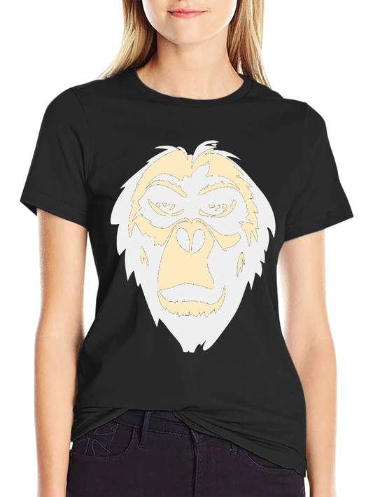 Camiseta Negra con Diseño de Gorila Abstracto