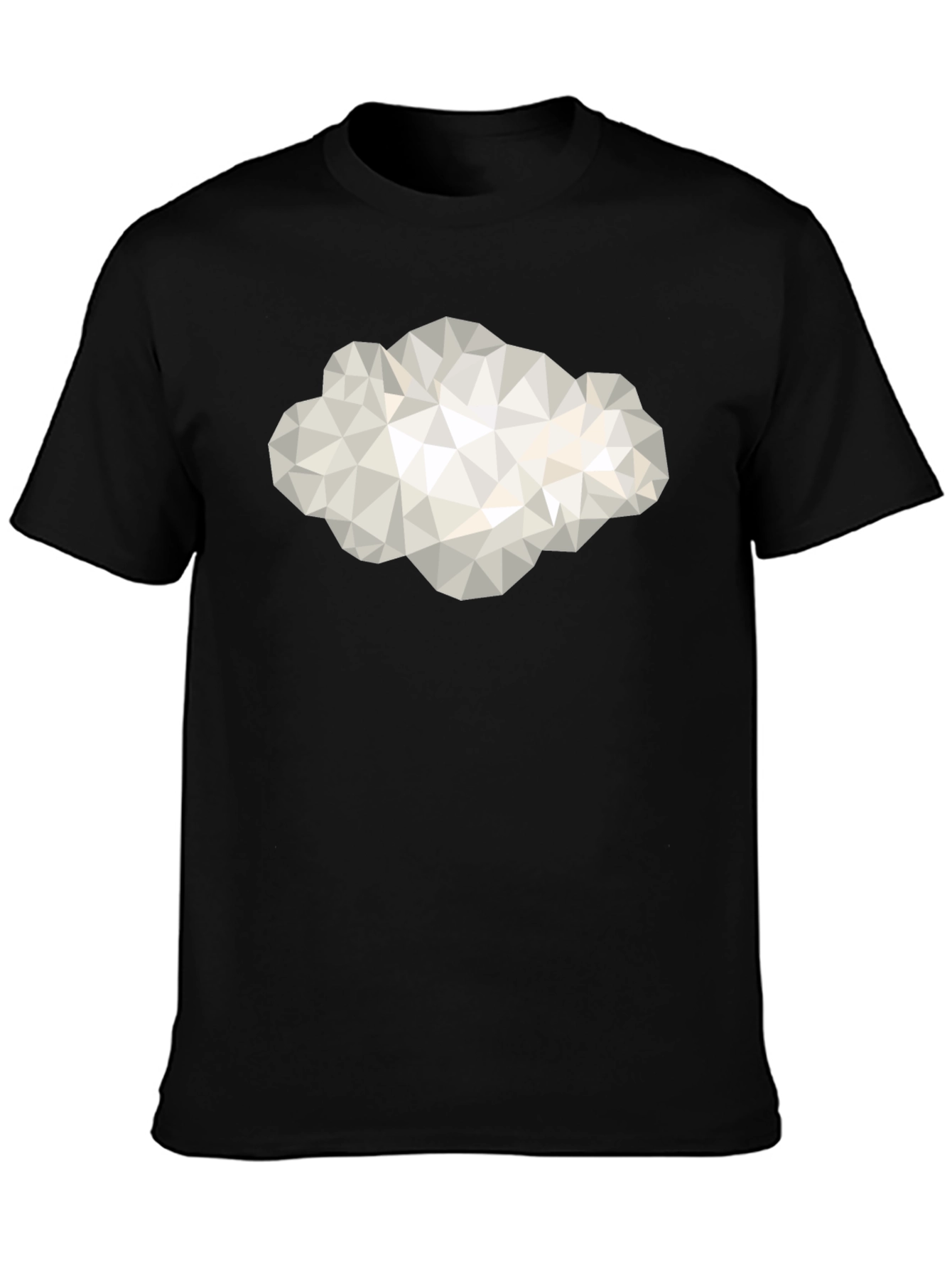 Camiseta Negra con Diseño de Nube Geométrica