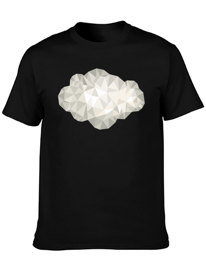 Camiseta Negra con Diseño de Nube Geométrica