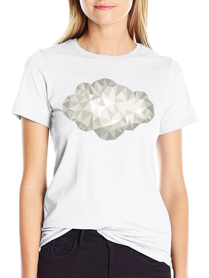 Camiseta Negra con Diseño de Nube Geométrica