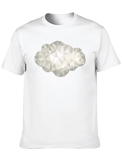 Camiseta Negra con Diseño de Nube Geométrica