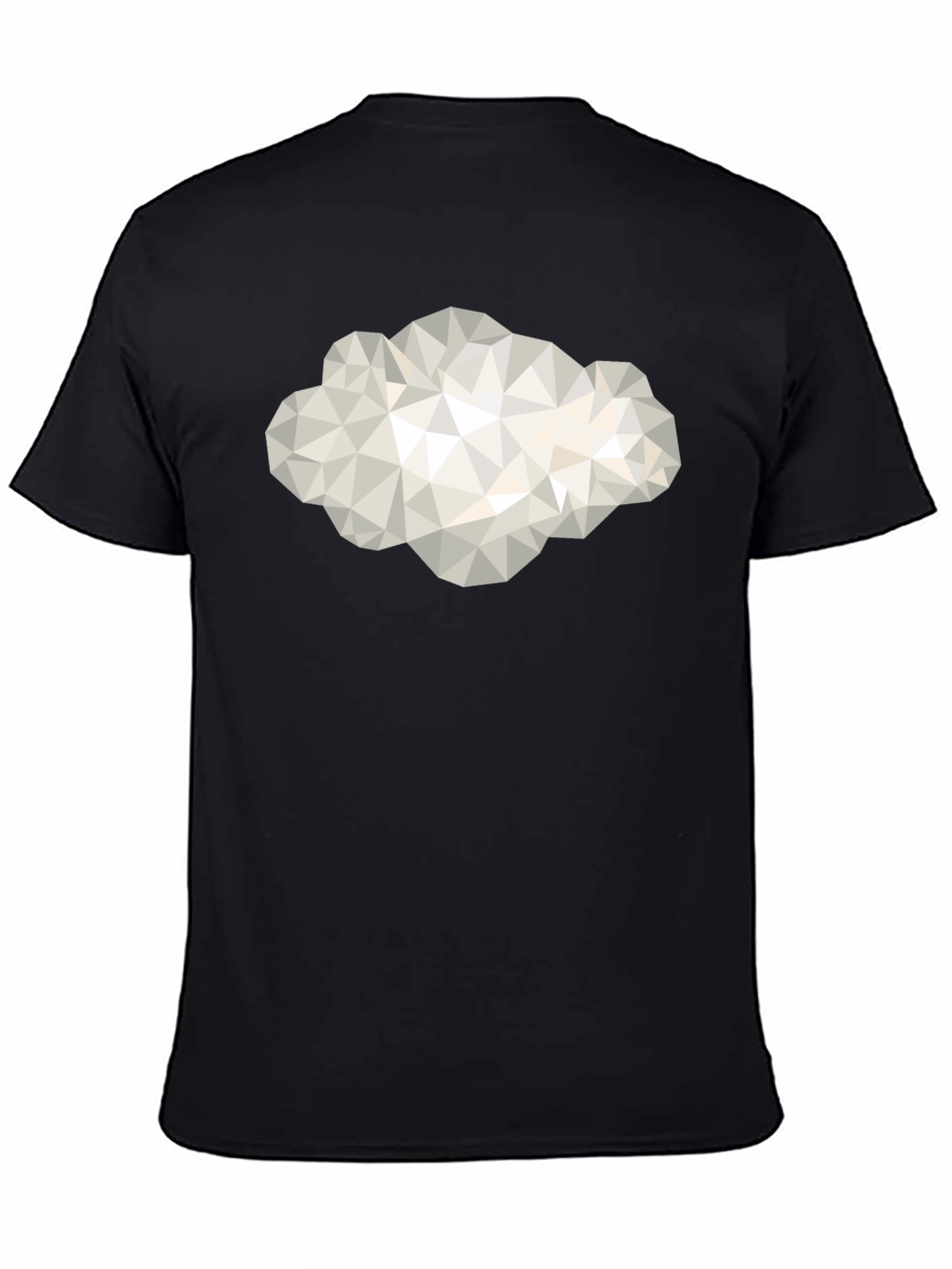 Camiseta Negra con Diseño de Nube Geométrica