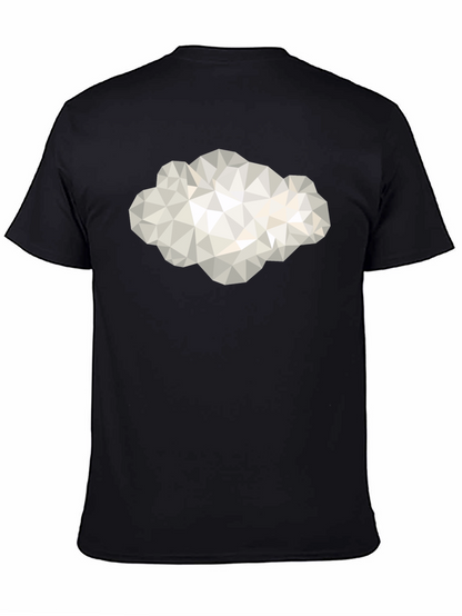 Camiseta Negra con Diseño de Nube Geométrica