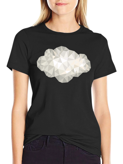 Camiseta Negra con Diseño de Nube Geométrica