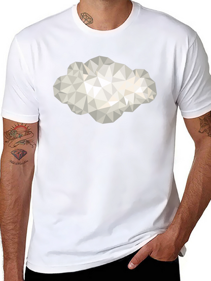 Camiseta Negra con Diseño de Nube Geométrica