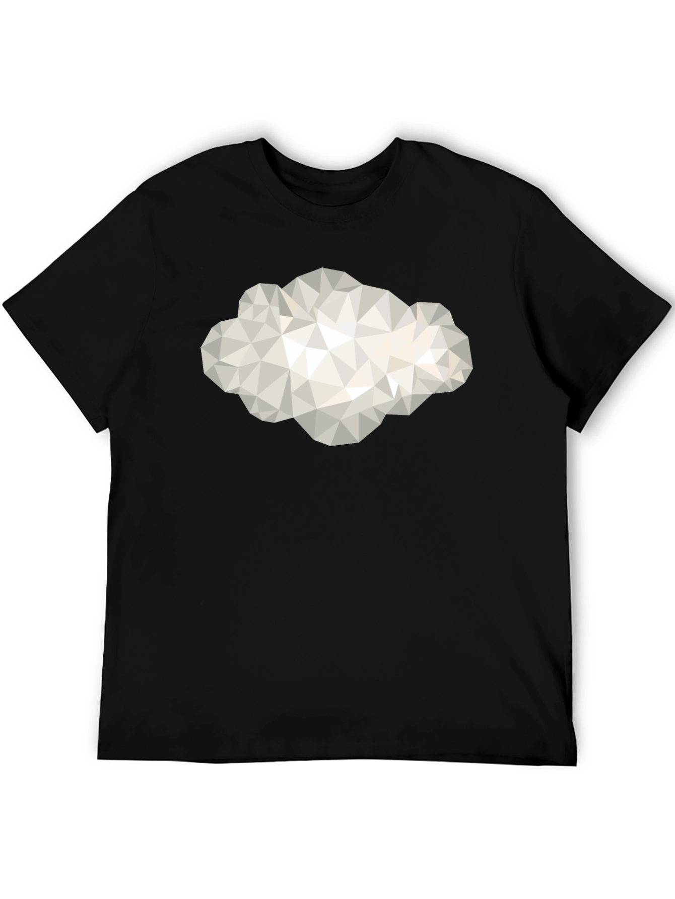 Camiseta Negra con Diseño de Nube Geométrica