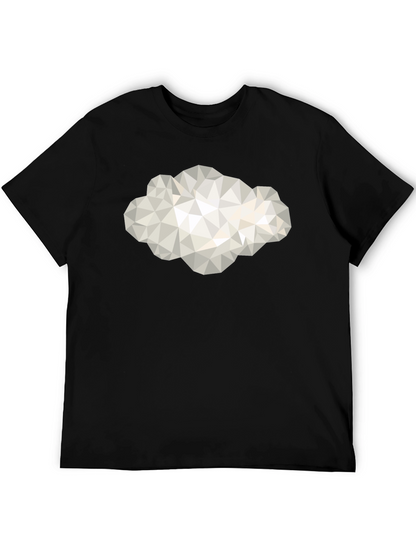 Camiseta Negra con Diseño de Nube Geométrica