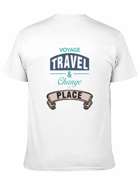 Camiseta Negra Estampada Viaje Viajar Cambiar