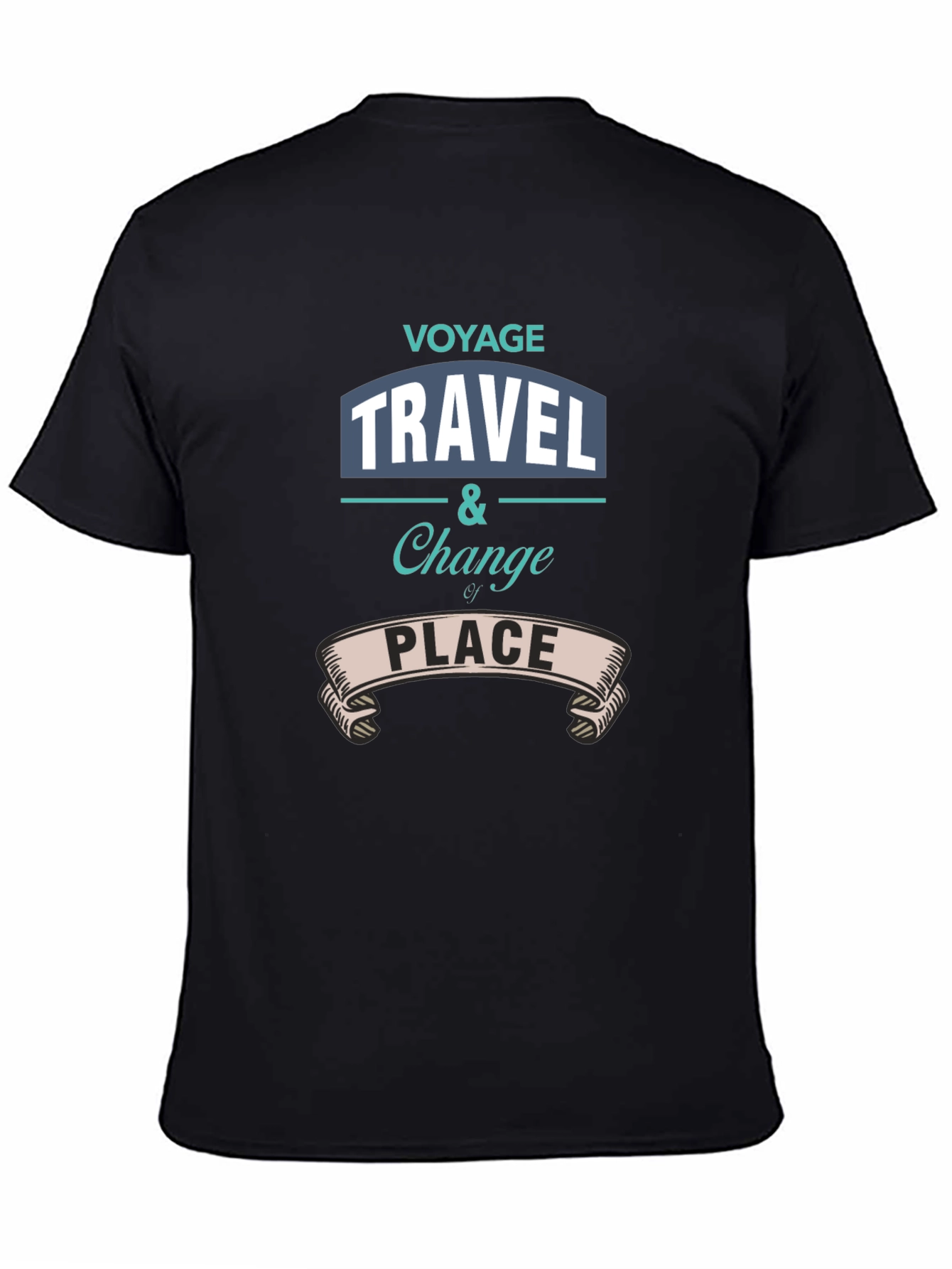 Camiseta Negra Estampada Viaje Viajar Cambiar