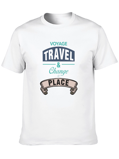 Camiseta Negra Estampada Viaje Viajar Cambiar
