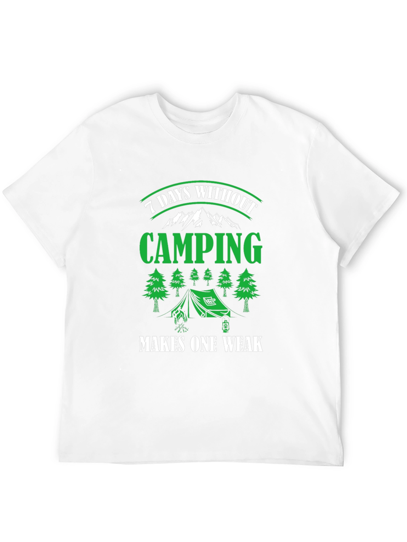 Camiseta Negra de Camping - 7 Días Sin Acampar