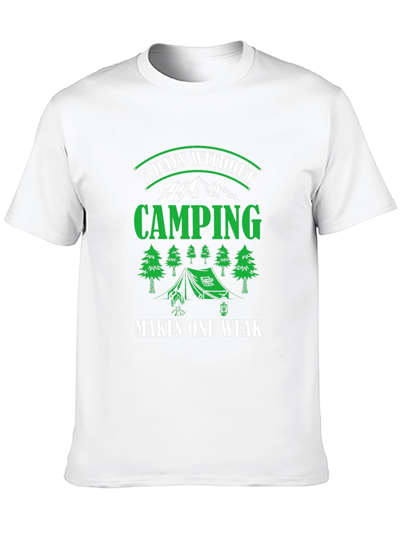 Camiseta Negra de Camping - 7 Días Sin Acampar
