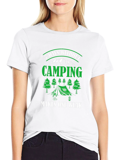 Camiseta Negra de Camping - 7 Días Sin Acampar