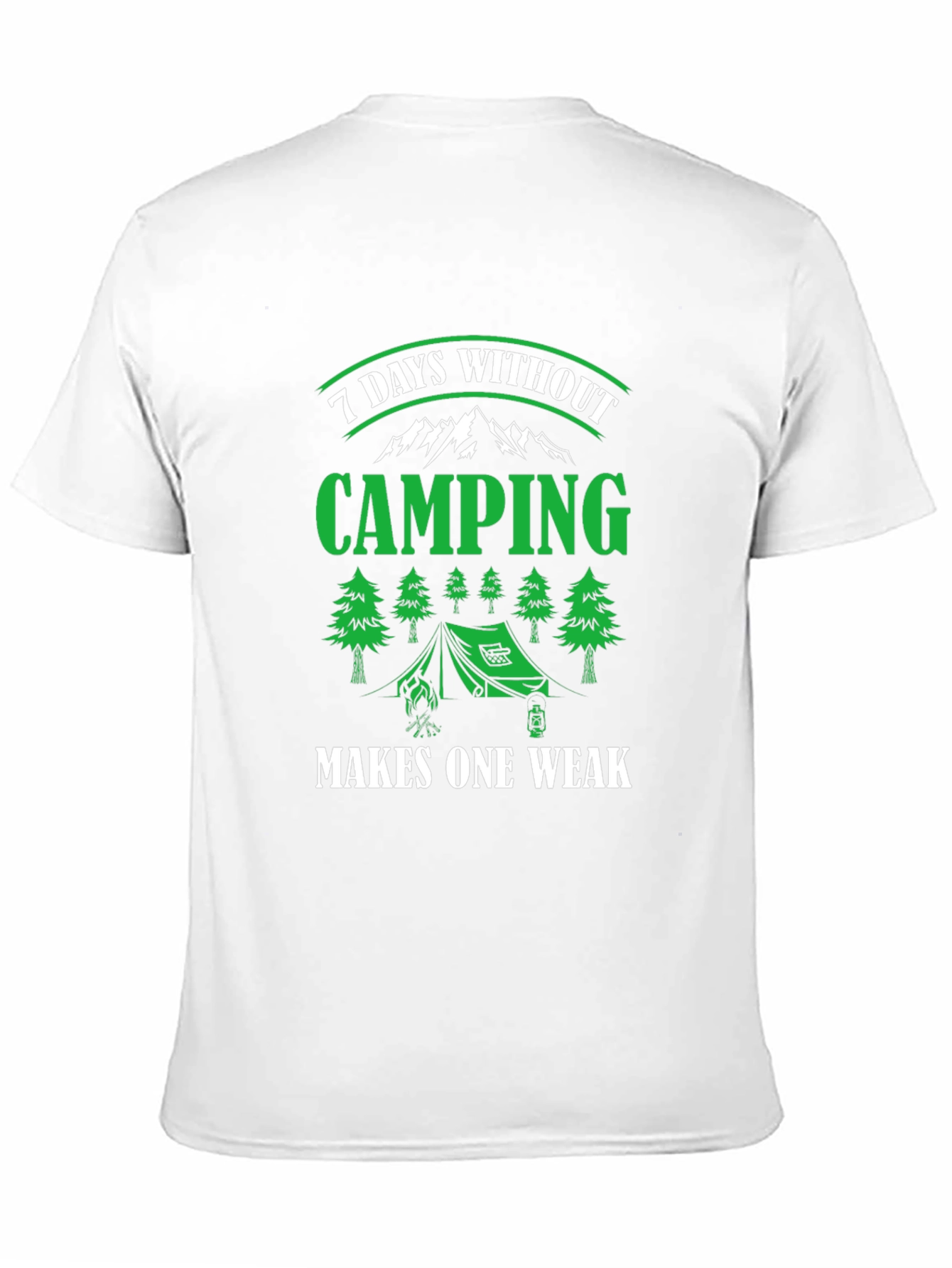 Camiseta Negra de Camping - 7 Días Sin Acampar