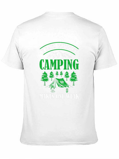 Camiseta Negra de Camping - 7 Días Sin Acampar