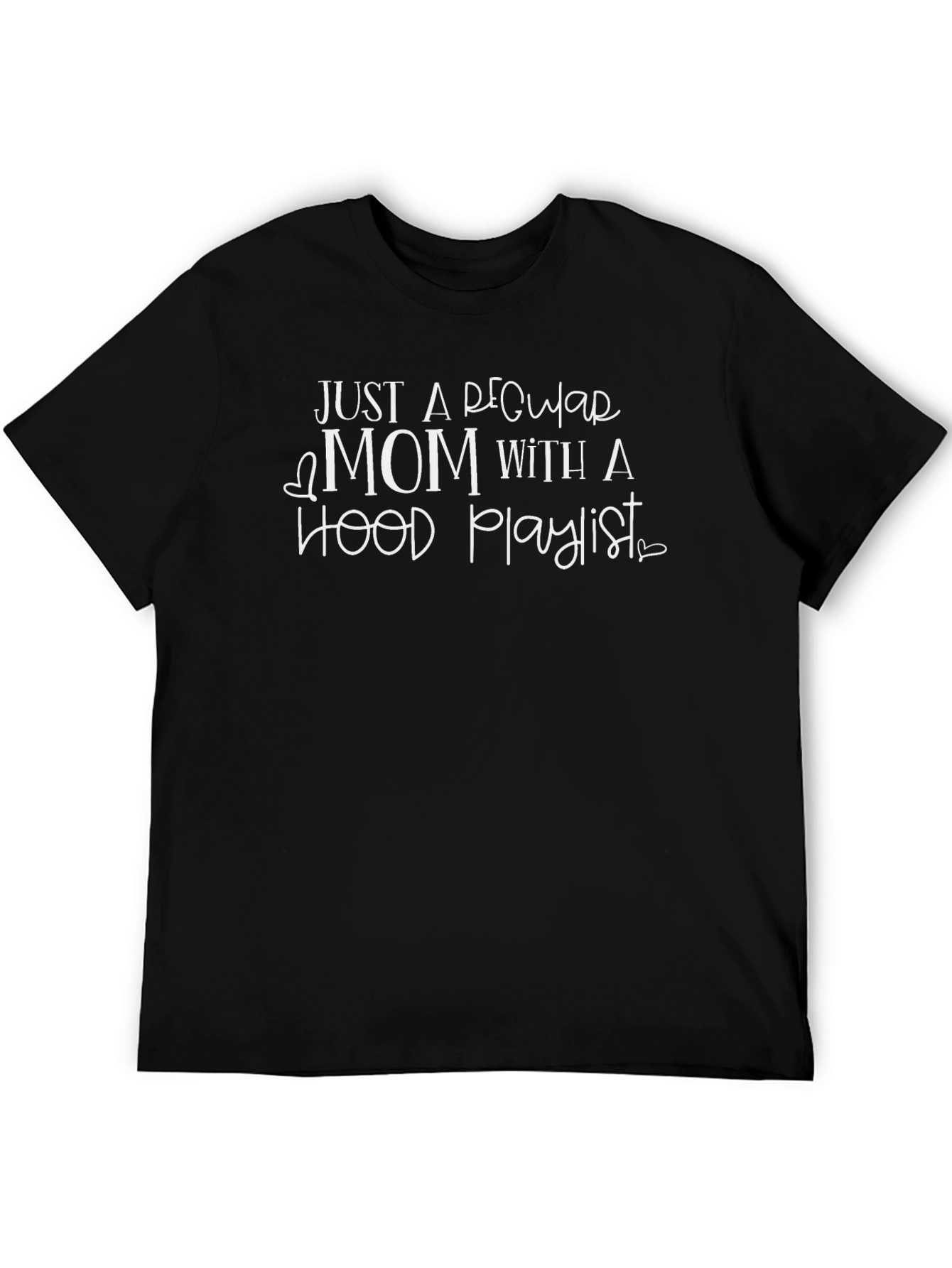 Camiseta Negra Mamá con Playlist Hood