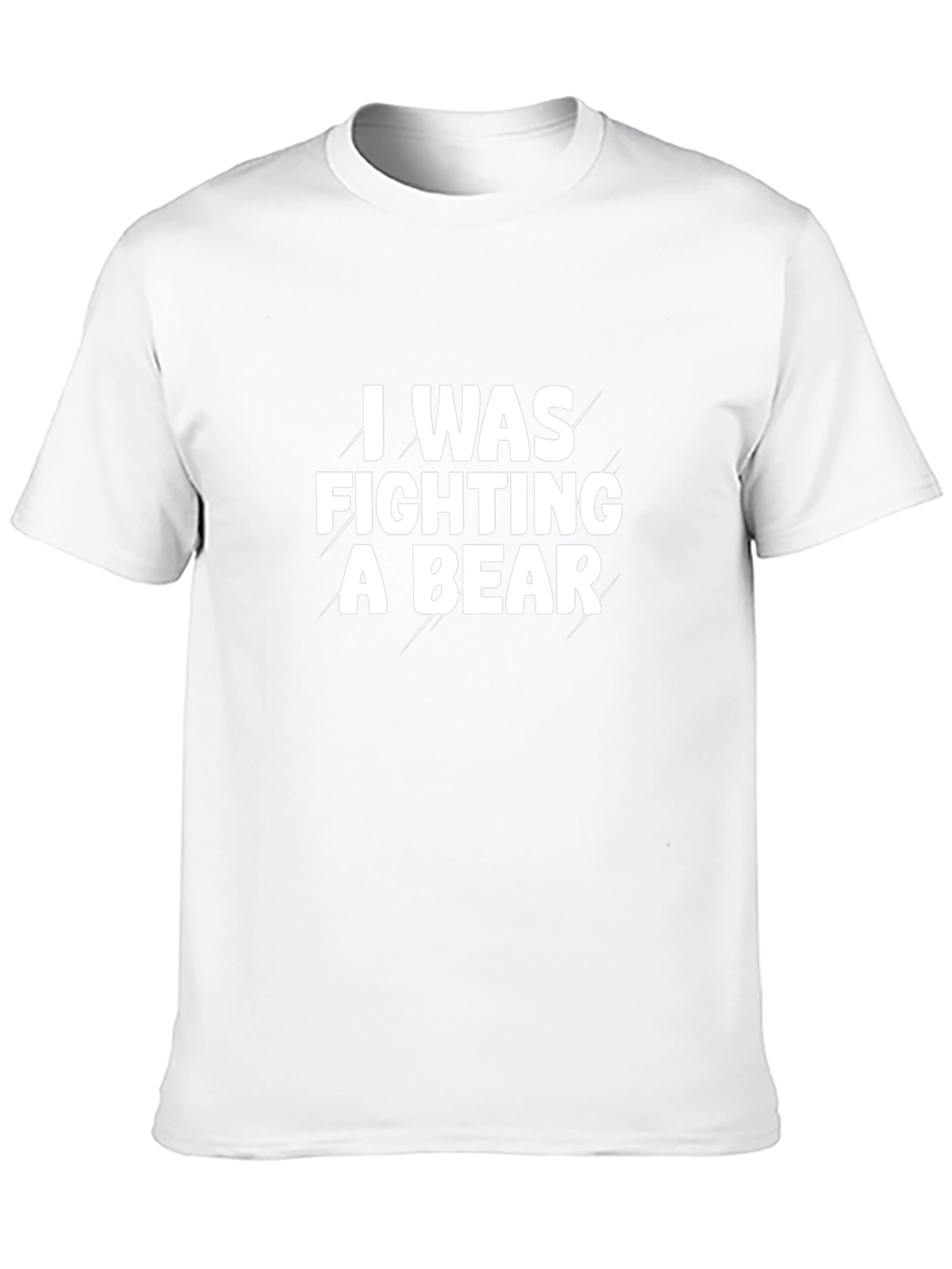 Camiseta Negra I Was Fighting a Bear Divertida