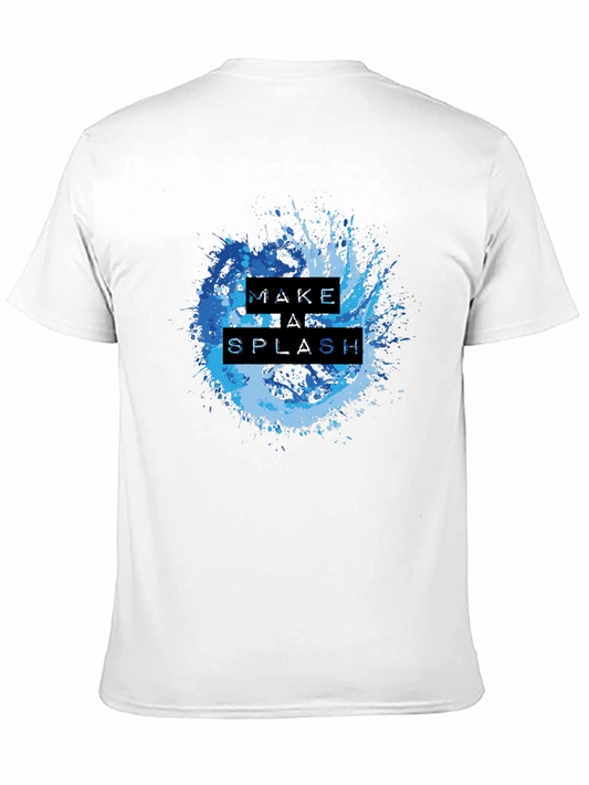 Camiseta Negra Make a Splash con Diseño de Salpicadura Azul