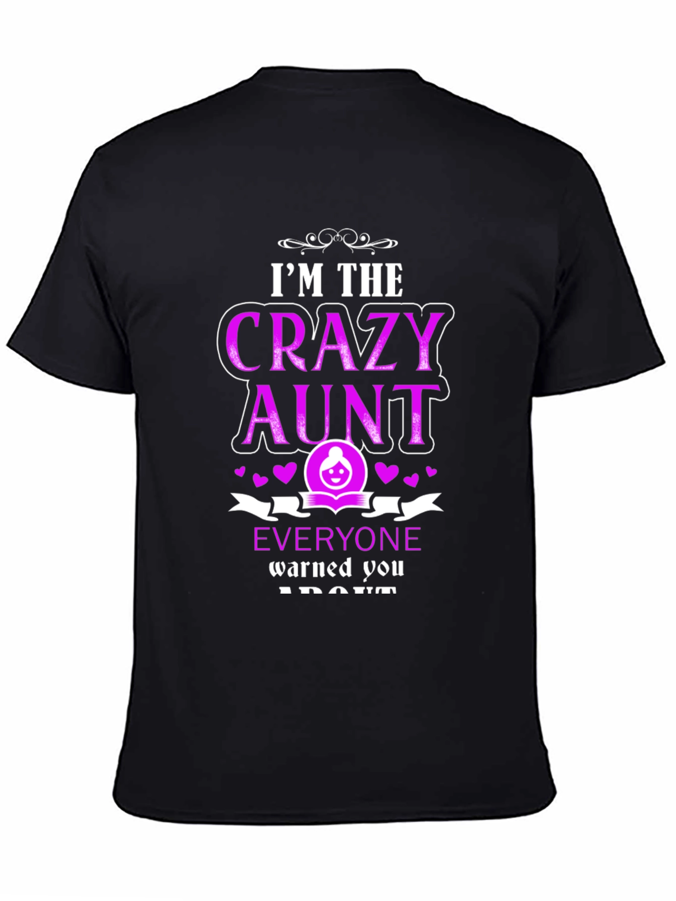 Camiseta Negra Crazy Aunt para Mujer