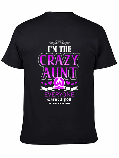 Camiseta Negra Crazy Aunt para Mujer