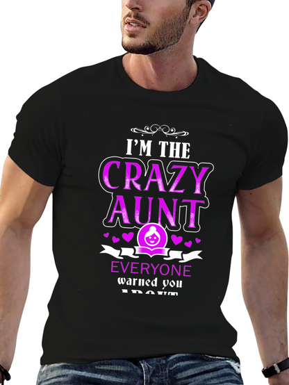 Camiseta Negra Crazy Aunt para Mujer