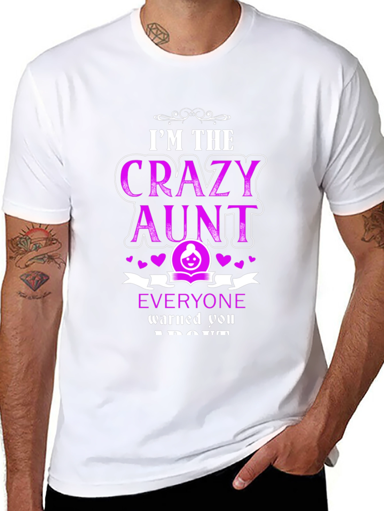 Camiseta Negra Crazy Aunt para Mujer