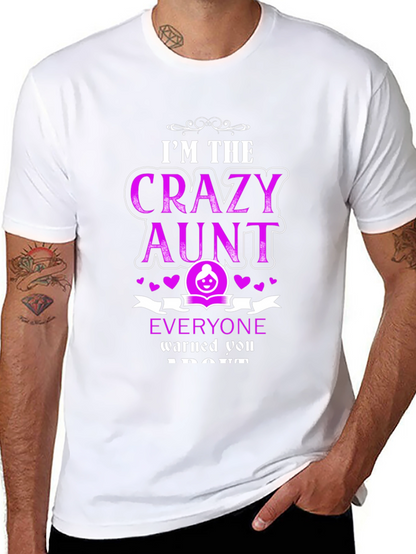 Camiseta Negra Crazy Aunt para Mujer
