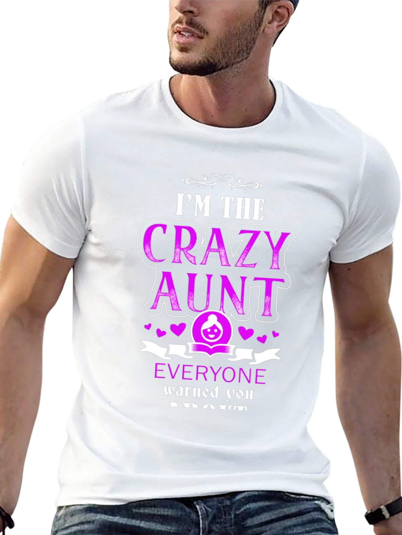 Camiseta Negra Crazy Aunt para Mujer