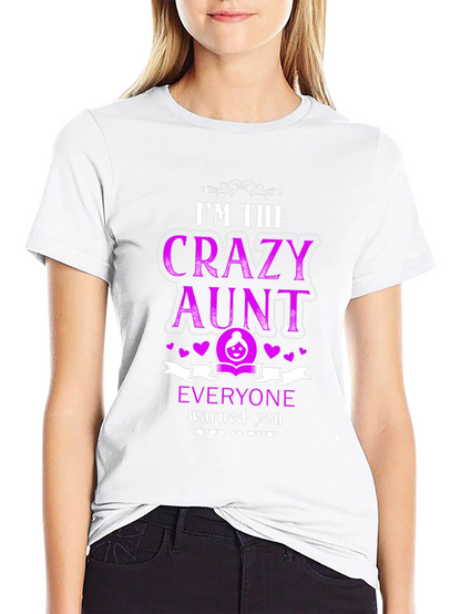 Camiseta Negra Crazy Aunt para Mujer