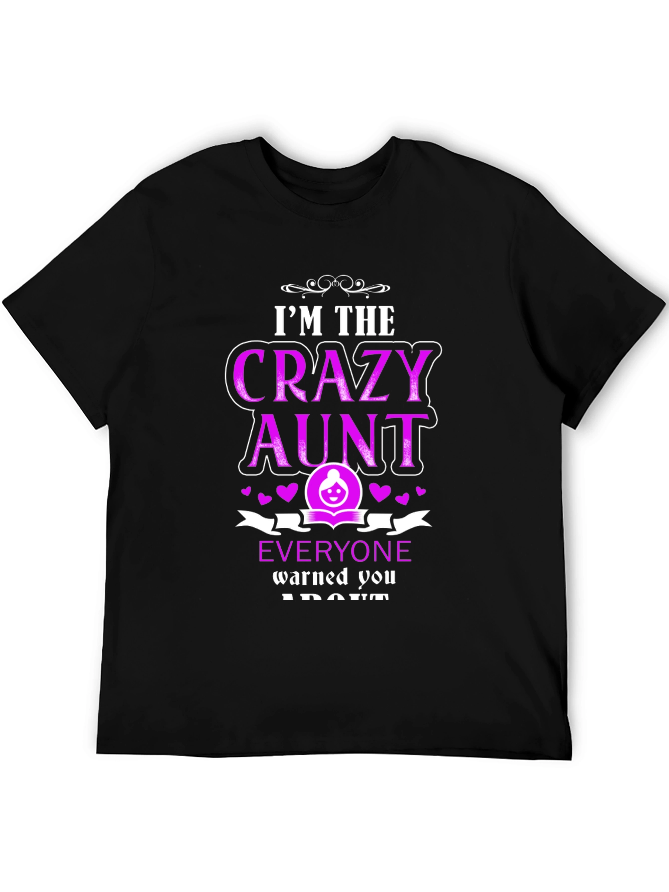 Camiseta Negra Crazy Aunt para Mujer