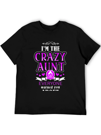 Camiseta Negra Crazy Aunt para Mujer