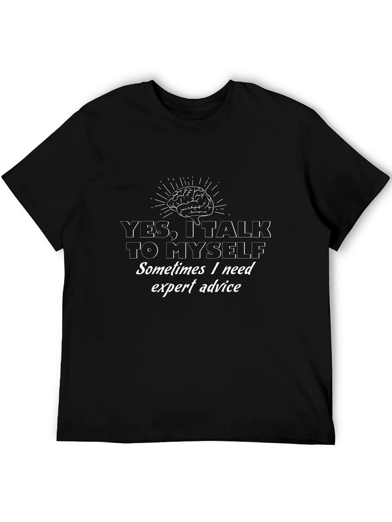 Camiseta Negra con Mensaje Divertido: Sí hablo conmigo mismo