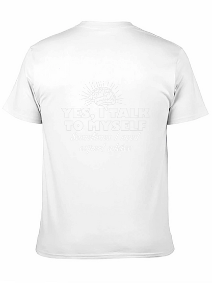 Camiseta Negra con Mensaje Divertido: Sí hablo conmigo mismo