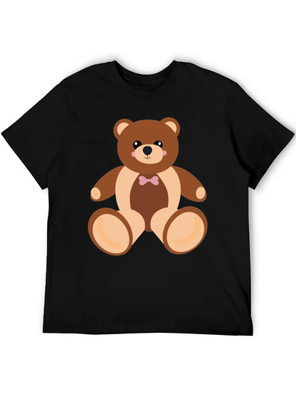 Camiseta Negra con Diseño de Oso de Peluche