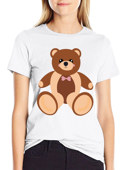 Camiseta Negra con Diseño de Oso de Peluche