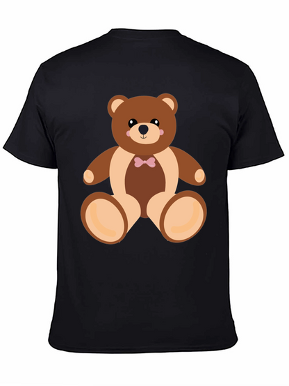 Camiseta Negra con Diseño de Oso de Peluche