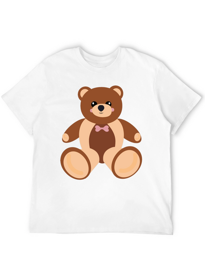 Camiseta Negra con Diseño de Oso de Peluche