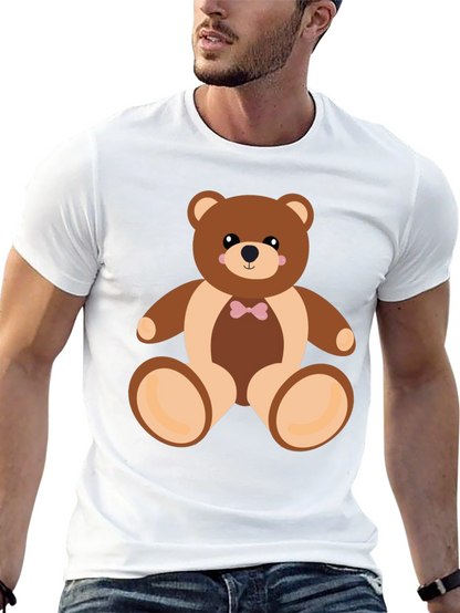 Camiseta Negra con Diseño de Oso de Peluche